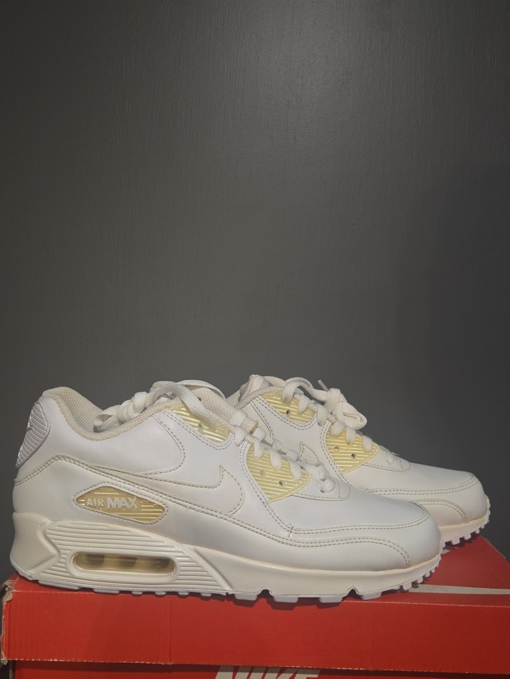 Nike Air Max White Cream Leather Sneakers